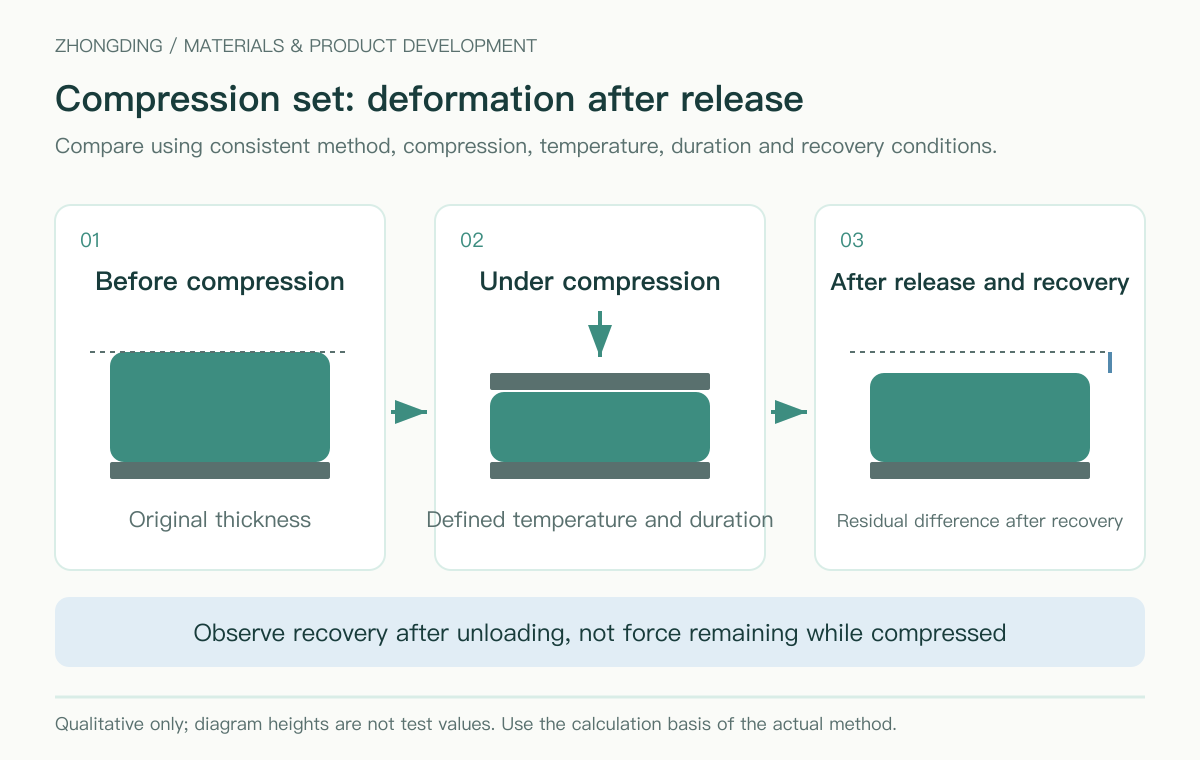 Qualitative diagram of the original, compressed and recovered states