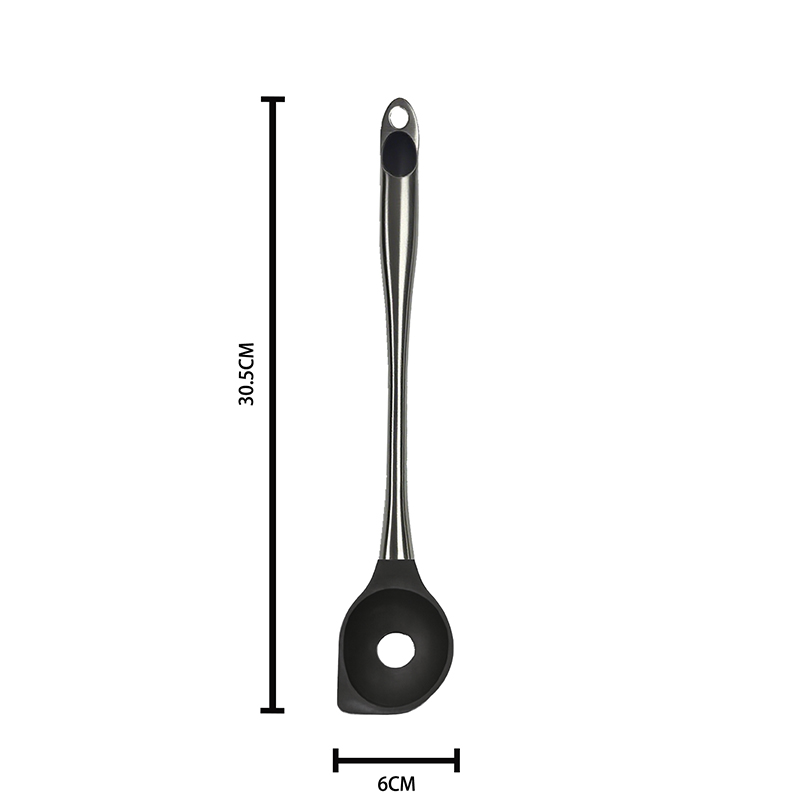 Silicone-covered cooking spoon