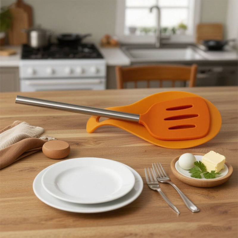 Silicone utensil rest